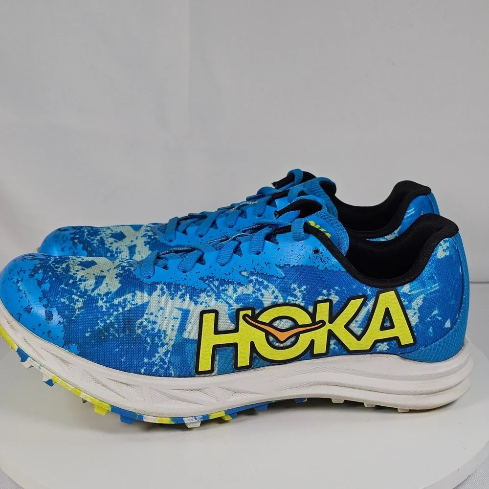 Hoka Crescendo XC Track Spikes Blue‎ Yellow Womens Running Shoes Size 9.5
